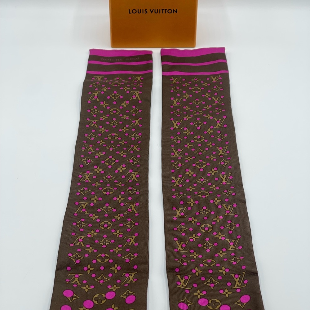 Louis Vuitton Perforated Dots Bandeau Neckerchief Scarf Chocker Twilly Wrap Rare - Picture 13 of 16